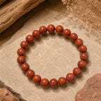 "Premium natural Red Jasper Stone Bracelet with polished gemstone beads, crafted for elegance, beauty, and positive energy."
