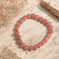 "Premium natural Strawberry Quartz Stone Bracelet with polished gemstone beads, crafted for elegance, beauty, and positive energy."