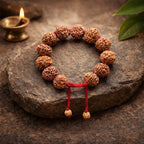 7 Mukhi Rudraksha Bracelet with 12 Genuine Nepali Beads - Government Lab Certified | Sanklp