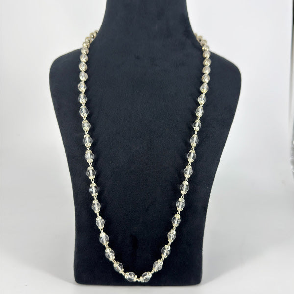 "Premium 54+1 Beads Sphatik Mala with pure silver, featuring natural crystal beads for elegance, clarity, and spiritual significance."