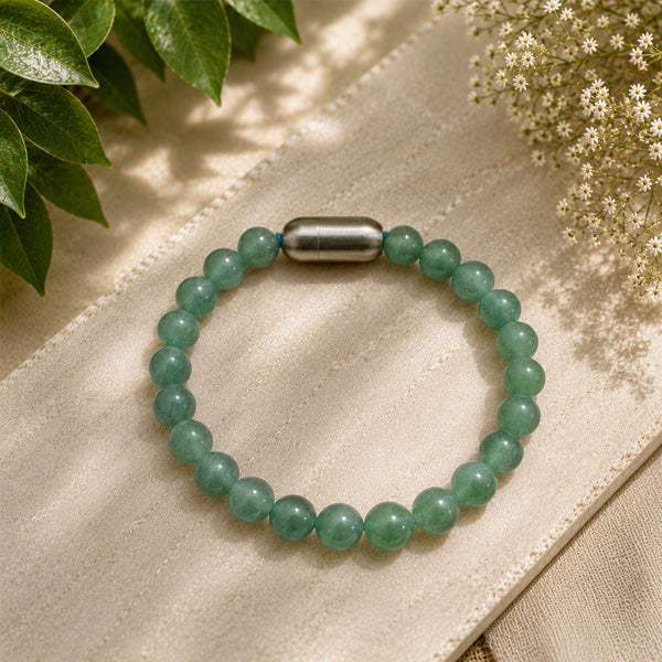 "Premium natural Green Aventurine Stone Bracelet with polished gemstone beads, crafted for elegance, beauty, and positive energy."