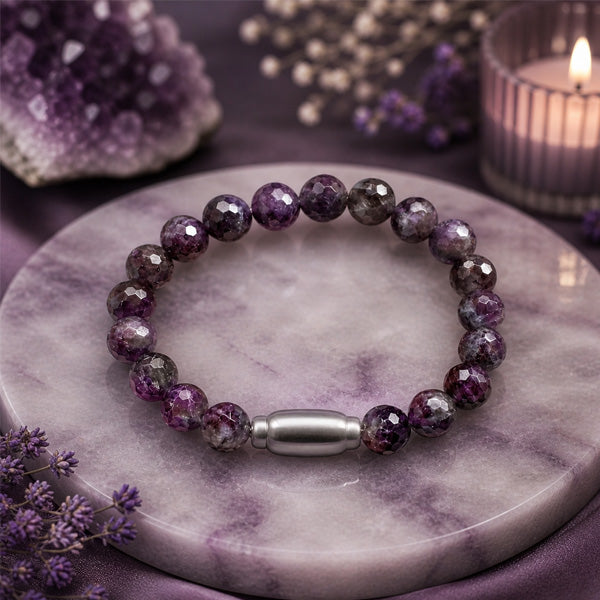 "Premium natural Amethyst Stone Bracelet with polished gemstone beads, crafted for elegance, beauty, and positive energy."