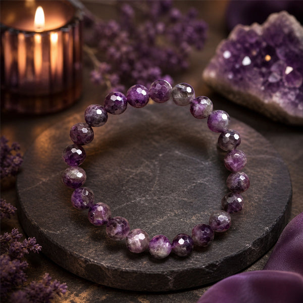 "Premium natural Amethyst Stone Bracelet with polished gemstone beads, crafted for elegance, beauty, and positive energy."