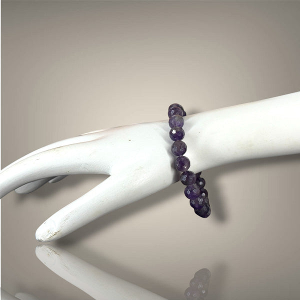 "Premium natural Amethyst Stone Bracelet with polished gemstone beads, crafted for elegance, beauty, and positive energy."
