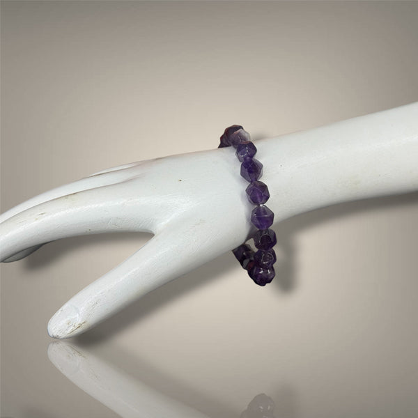 "Premium natural Amethyst Stone Bracelet with polished gemstone beads, crafted for elegance, beauty, and positive energy."