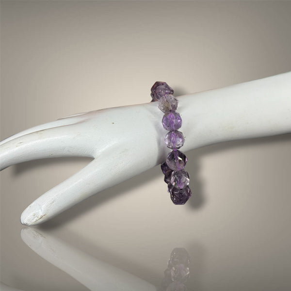 "Premium natural Amethyst Stone Bracelet with polished gemstone beads, crafted for elegance, beauty, and positive energy."