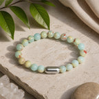"Premium natural Caribbean Calcite Stone Bracelet with polished gemstone beads, crafted for elegance, beauty, and positive energy."