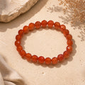 "Premium natural Carnelian Stone Bracelet with polished gemstone beads, crafted for elegance, beauty, and positive energy."