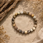 "Premium natural Picture Jasper Stone Bracelet with polished gemstone beads, crafted for elegance, beauty, and positive energy."