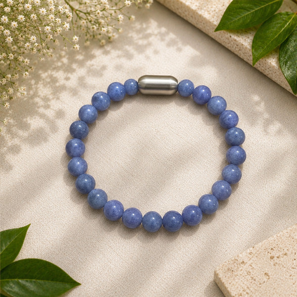 "Premium natural Blue Aventurine Stone Bracelet with polished gemstone beads, crafted for elegance, beauty, and positive energy."