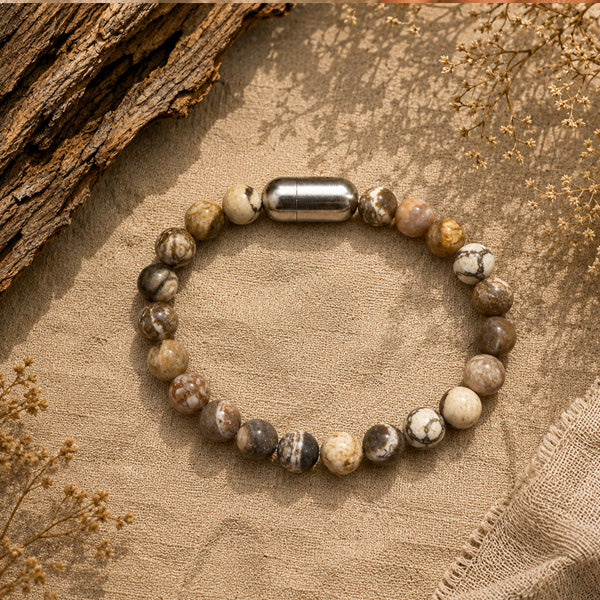 "Premium natural Picture Jasper Stone Bracelet with polished gemstone beads, crafted for elegance, beauty, and positive energy."