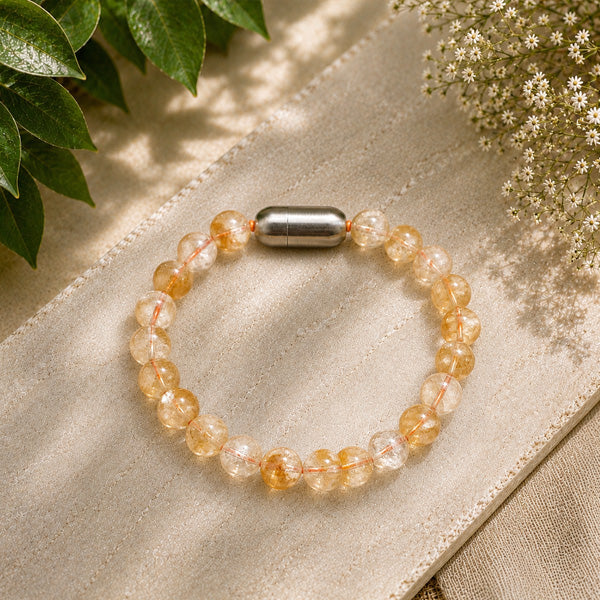 "Premium natural Citrine Stone Bracelet with polished gemstone beads, crafted for elegance, beauty, and positive energy."