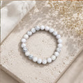"Premium natural Howlite Stone Bracelet with polished gemstone beads, crafted for elegance, beauty, and positive energy."