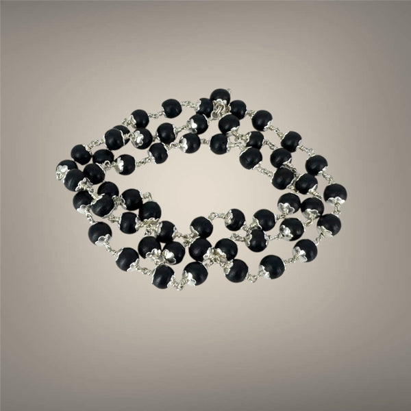 Karungali Mala - German Silver Capping