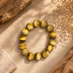 "Premium natural Golden Tiger Eye Stone Bracelet with polished gemstone beads, crafted for elegance, beauty, and positive energy."