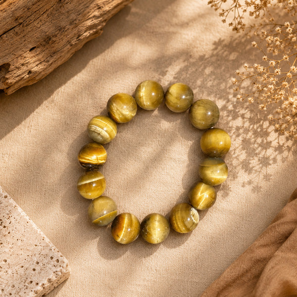 "Premium natural Golden Tiger Eye Stone Bracelet with polished gemstone beads, crafted for elegance, beauty, and positive energy."