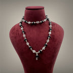 Sphatik & Karungali combo Mala - German Silver