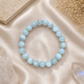 "Premium natural Aquamarine Stone Bracelet with polished gemstone beads, crafted for elegance, beauty, and positive energy."