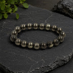 "Pyrite Stone Bracelet featuring natural Pyrite beads with a stylish design, associated with confidence, prosperity, and positive energy."