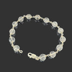 "Premium Sphatik Crystal Bracelet with pure silver, featuring natural crystal beads for elegance, clarity, and positive energy."