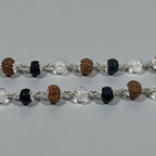 Sphatik & Karungali &  Rudraksha combo Mala - German Silver