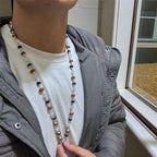 Sphatik & Karungali &  Rudraksha combo Mala - German Silver