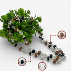 Sphatik & Karungali &  Rudraksha combo Mala - German Silver