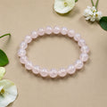 "Premium natural Rose Quartz Stone Bracelet with polished gemstone beads, crafted for elegance, beauty, and positive energy."