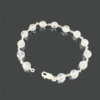"Premium Sphatik Crystal Bracelet with pure silver, featuring natural crystal beads for elegance, clarity, and positive energy."