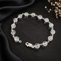 "Premium Sphatik Crystal Bracelet with pure silver, featuring natural crystal beads for elegance, clarity, and positive energy."