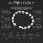 "Premium Sphatik Crystal Bracelet with pure silver, featuring natural crystal beads for elegance, clarity, and positive energy."