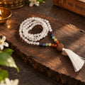 7 Chakra Sphatik mala with 7 Mukhi Guru Bead