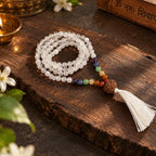7 Chakra Sphatik mala with 7 Mukhi Guru Bead