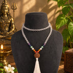 7 Chakra Sphatik mala with 7 Mukhi Guru Bead
