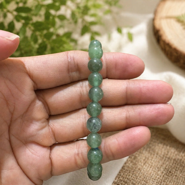 "Premium natural Green Aventurine Stone Bracelet with polished gemstone beads, crafted for elegance, beauty, and positive energy."