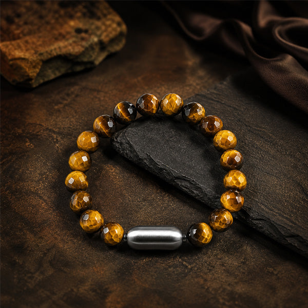 "Premium natural Tiger Eye Stone Bracelet with polished gemstone beads, crafted for elegance, beauty, and positive energy."
