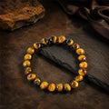 "Premium natural Tiger Eye Stone Bracelet with polished gemstone beads, crafted for elegance, beauty, and positive energy."