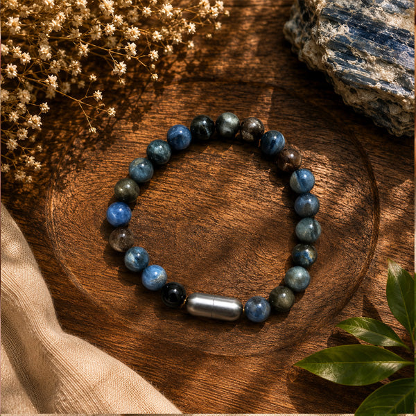 "Premium natural Kyanite Stone Bracelet with polished gemstone beads, crafted for elegance, beauty, and positive energy."